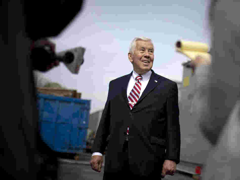 U.S. Sen. Richard Lugar, R-Ind., speaks to reporters on Monday in South Bend, Ind.