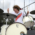 Michael Benjamin Lerner, drummer and lead singer for the band Telekinesis, performing live at Austin City Limits. Michael Benjamin Lerner, drummer and lead singer for the band Telekinesis, performing live at Austin City Limits.