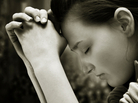 Young girl praying. Young girl praying.