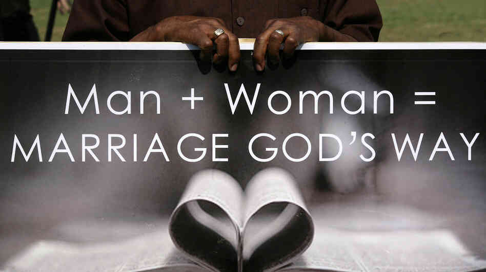 An ad running ahead of Tuesday's vote in North Carolina advocates for a constitutional amendment banning same-sex marriage, civil unions and domestic partnerships. An ad running ahead of Tuesday's vote in North Carolina advocates for a constitutional amendment banning same-sex marriage, civil unions and domestic partnerships.