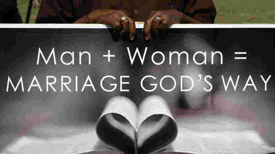 An ad running ahead of Tuesday's vote in North Carolina advocates for a constitutional amendment banning same-sex marriage, civil unions and domestic partnerships. An ad running ahead of Tuesday's vote in North Carolina advocates for a constitutional amendment banning same-sex marriage, civil unions and domestic partnerships.