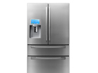 Samsung's fridge with an LCD screen has 28 cubic feet of space inside. Samsung's fridge with an LCD screen has 28 cubic feet of space inside.