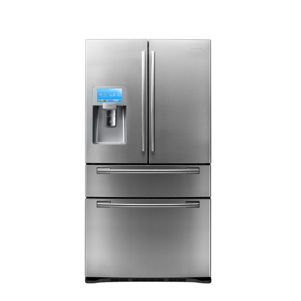 Samsung's fridge with an LCD screen has 28 cubic feet of space inside.