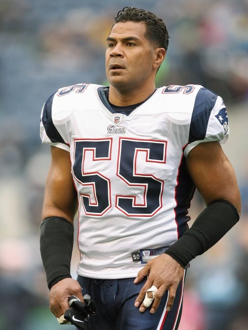 Junior Seau in 2008, when he played for the New England Patriots.