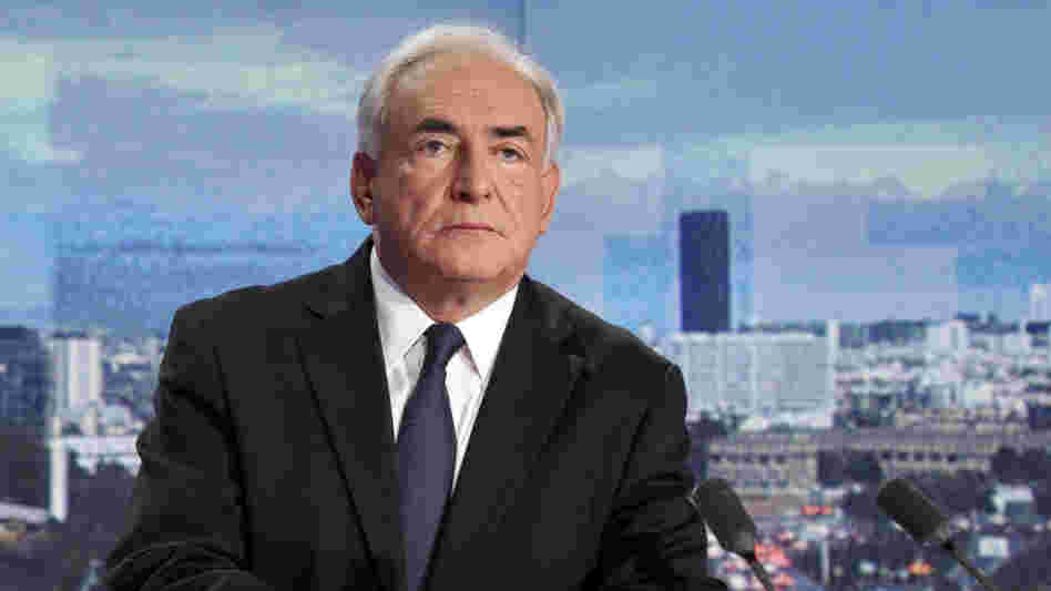 Dominique Strauss-Kahn in the studio of the French TV network TF1.