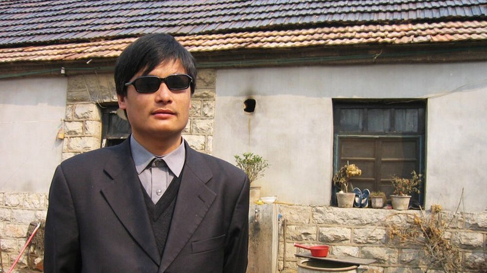 This undated handout image provided by ChinaAid shows Chinese legal activist Chen Guangcheng, whose escape from house arrest spurred a delicate dance of U.S.-China relations.