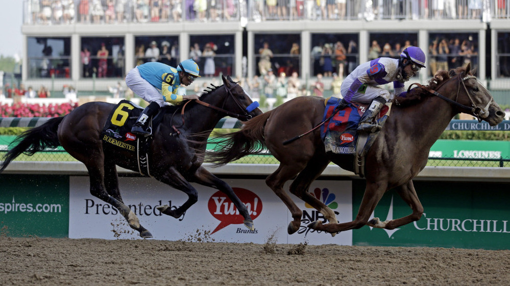 Jockey Mario Gutierrez rides I'll Have Another to victory in the 138th Kentucky Derby horse race at Churchill Downs Saturday, May 5, 2012, in Louisville, Ky.