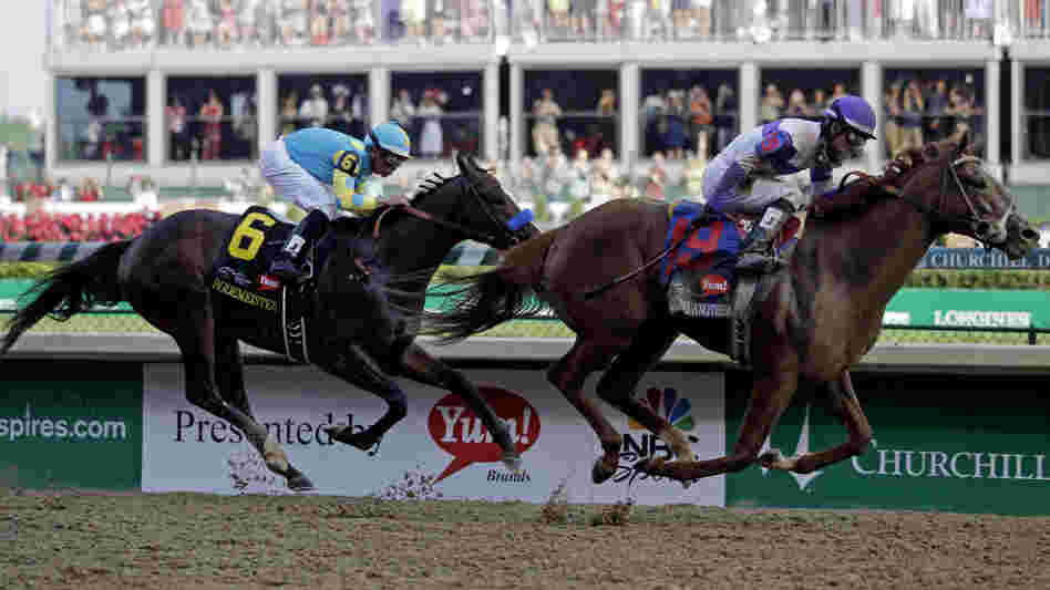 Jockey Mario Gutierrez rides I'll Have Another to victory in the 138th Kentucky Derby horse race at Churchill Downs Saturday, May 5, 2012, in Louisville, Ky.