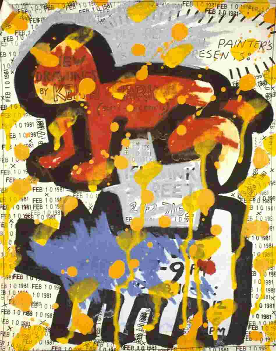 Flyer for Des Refusés at Westbeth Painters Space in New York City, 1981, acrylic and ink on paper