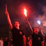 Members of the Greek neo-Nazi Golden Dawn Party celebrate in Thessaloniki on Sunday. Golden Dawn is now set to enter parliament for the first time since the end of the military junta in 1974.