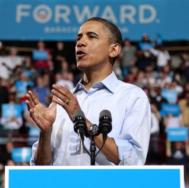 President Obama speaks during a campaign rally at Ohio State University, Saturday in Columbus, Ohio.