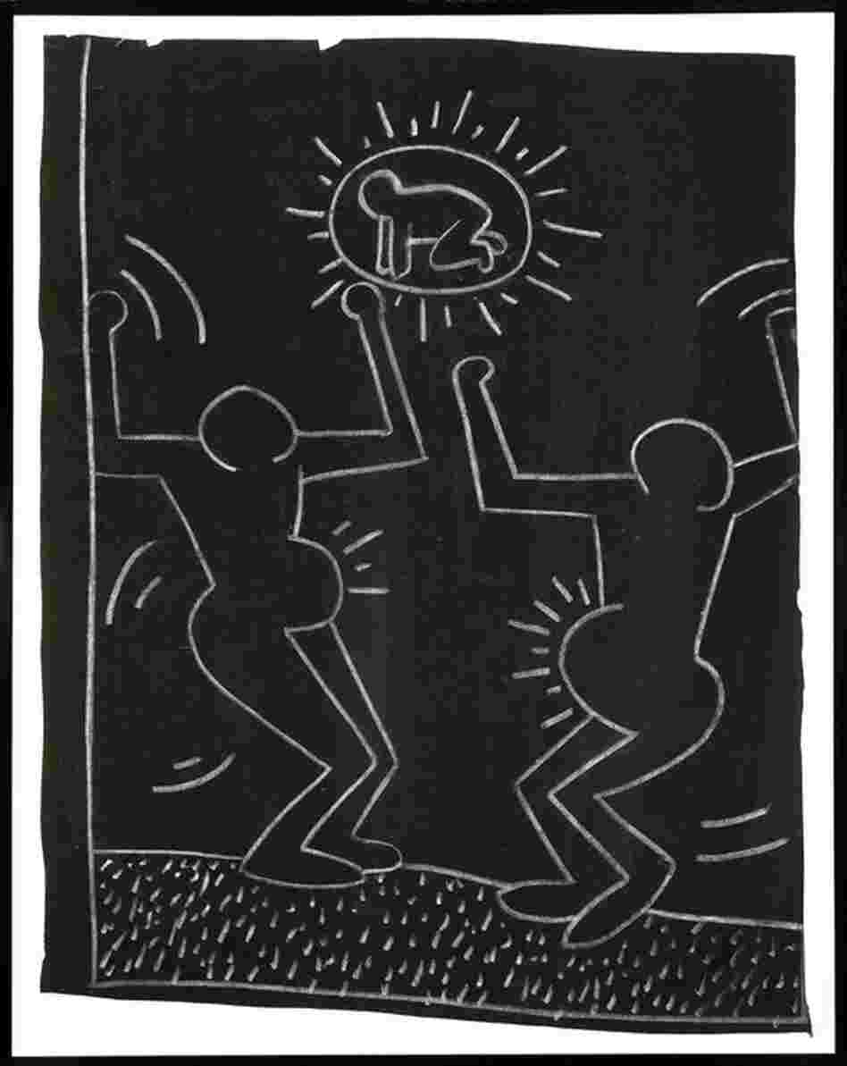 Untitled, circa 1980-1985, chalk on black paper