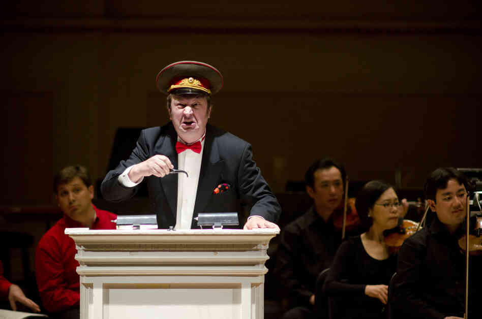  The Houston Symphony and conductor Hans Graf presented an all-Shostakovich evening for their evening at the Spring for Music festival at Carnegie Hal on May 7, 2012. They played two rarely heard works in powerful performances: the bitingly satirical Anti-Formalist Rayok, with soloist Mikhail Svetlov (pictured), as well as the gargantuan Symphony No. 11. 