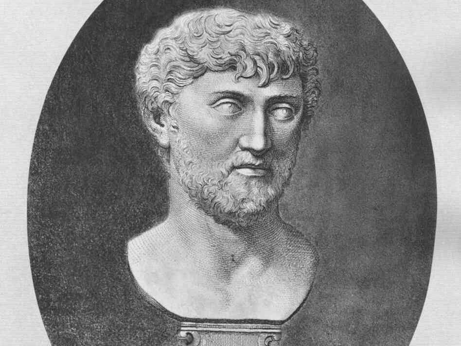 The Roman poet and philosopher Titus Lucretius Carus (circa 95 - 55 BC)