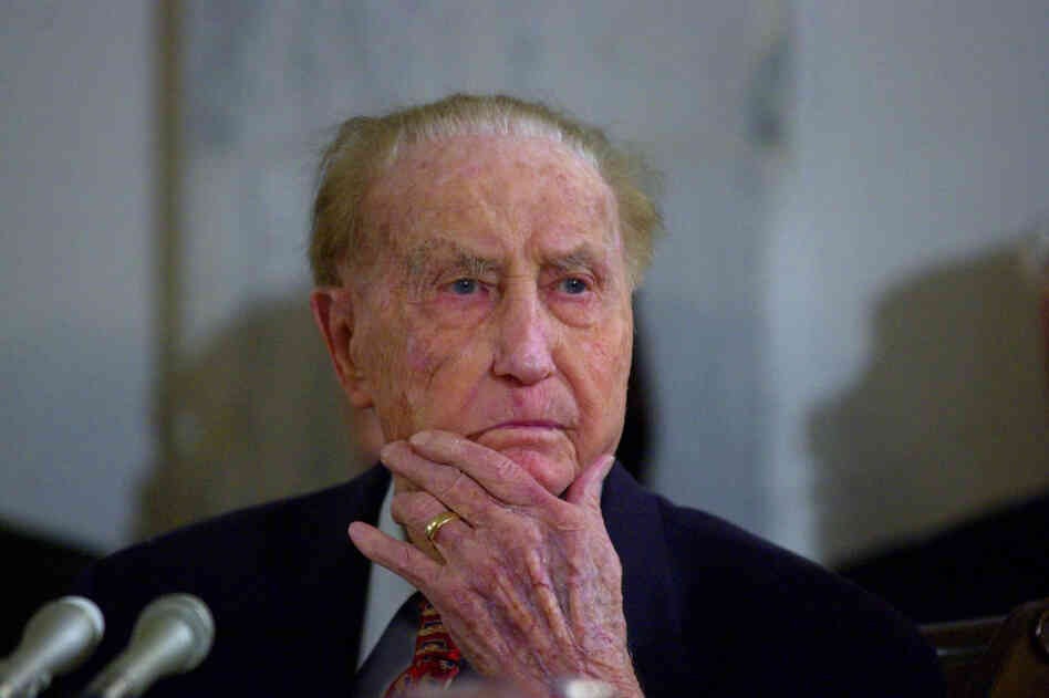 Sen. Strom Thurmond, R-S.C., attends a Senate Veterans Affairs Committee hearing in 2001, when he was 98. He died in 2003 at age 100. 