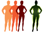 A changing silhouette shows how a woman's weight could change over time.