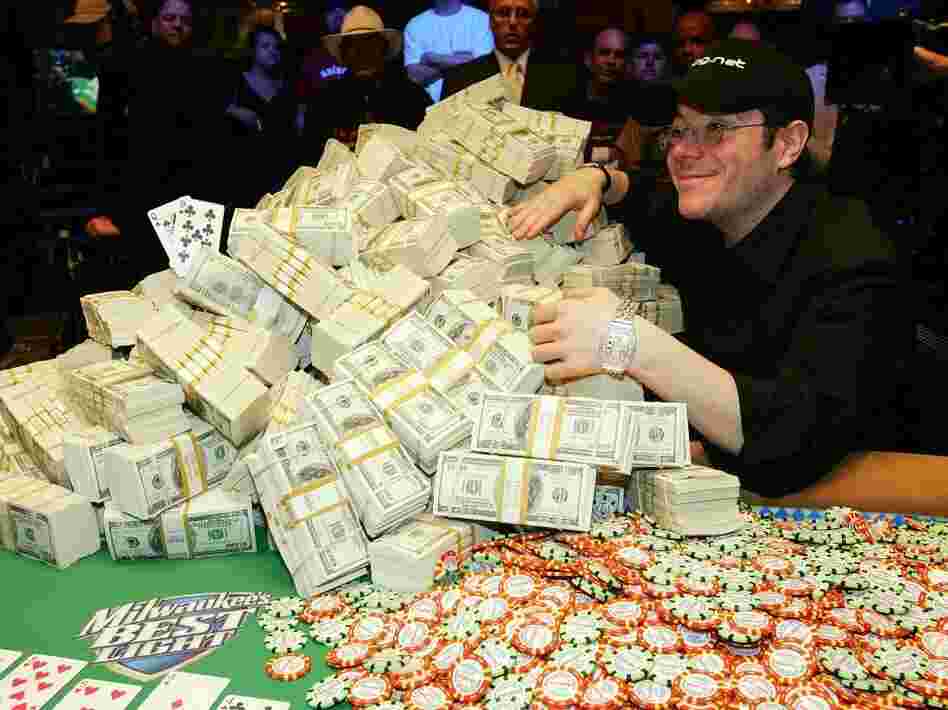 Jamie Gold of California poses with the USD 12 million he won in the World Series of Poker. Jamie Gold of California poses with the USD 12 million he won in the World Series of Poker.
