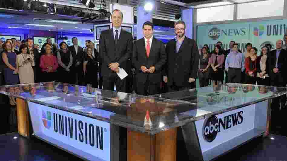 Ben Sherwood, ABC News president; Cesar Conde, Univision Networks president, and Isaac Lee, Univision News president, announced a new joint venture.