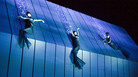 Rheinmaidens dangle from the $16 million set in the Met's production of Wagner's Ring cycle. Rheinmaidens dangle from the $16 million set in the Met's production of Wagner's Ring cycle.