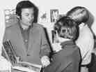 Sendak talks with children about his book Where the Wild Things Are at the International Youth Library in Munich in June 1971.