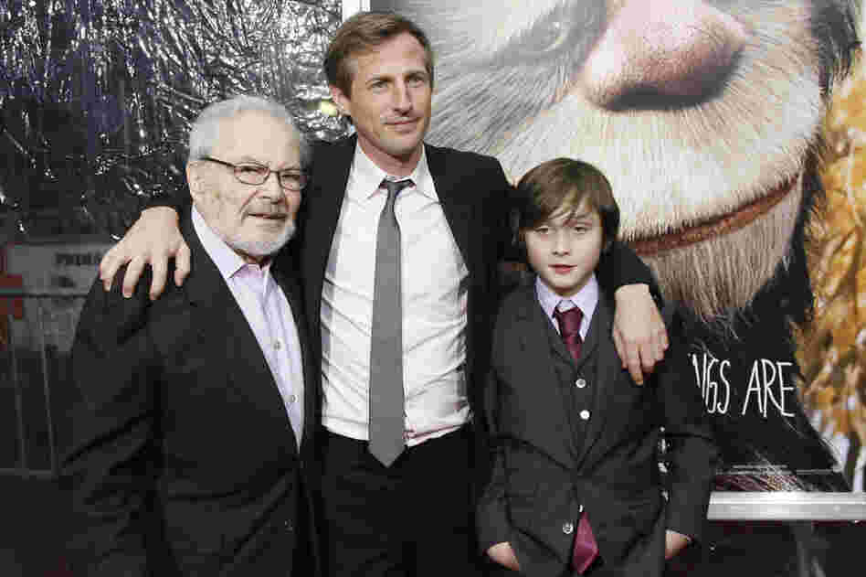 Sendak (from left), film director Spike Jonze and actor Max Records pose at the New York premiere of the film  Where The Wild Things Are in 2009. 
