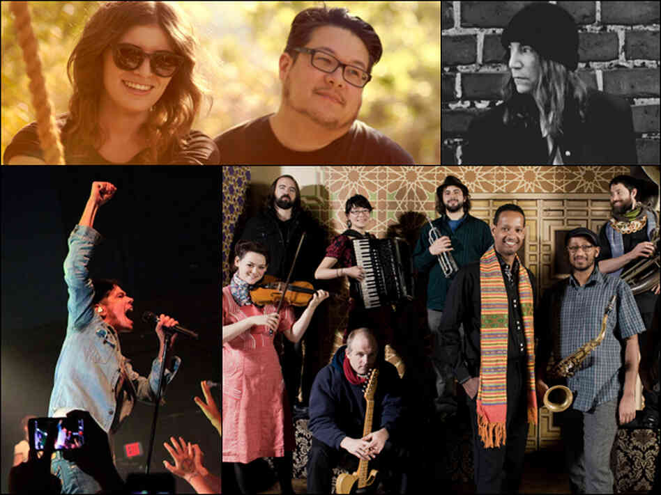 Clockwise from top left: Best Coast, Patti Smith, Debo Band, fun. Clockwise from top left: Best Coast, Patti Smith, Debo Band, fun.