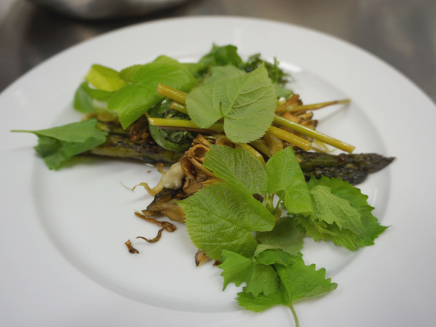 In another era, this plate of Spanish mackerel topped with wild tamarack, basswood leaves, garlic mustard, fiddlehead ferns, and knotweed might seem cheap. Not anymore.