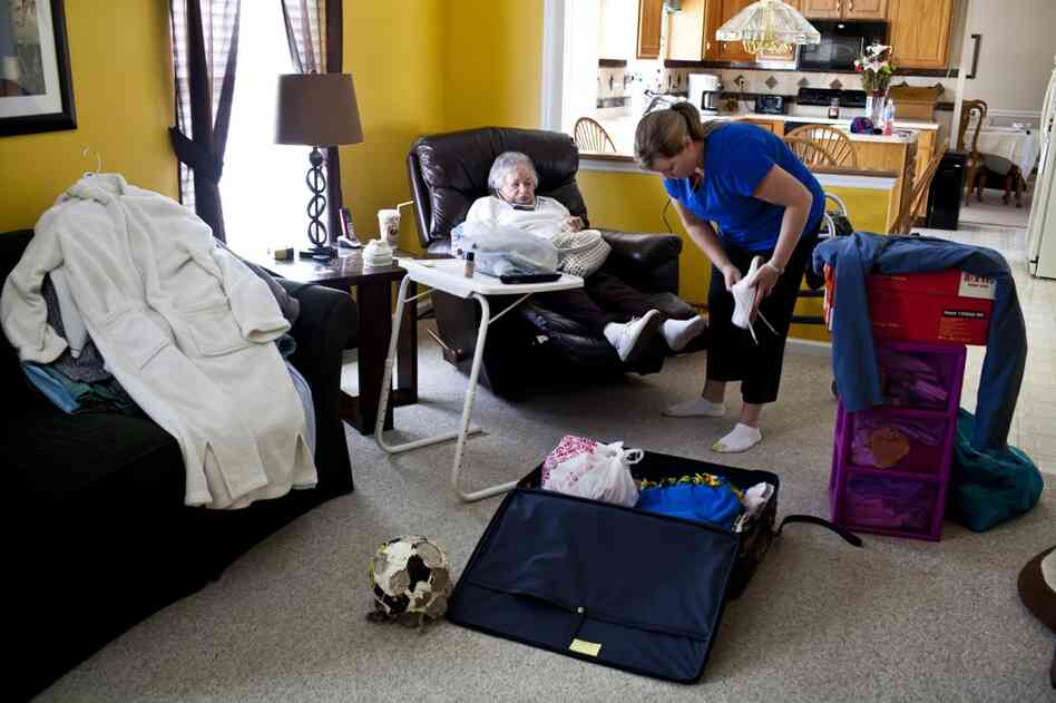 Every two weeks AnnaBelle rotates from one home to another. After two years of moving her back and forth, LaDonna and Kelley have fine-tuned their routine but still fill an SUV with AnnaBelle's necessities.