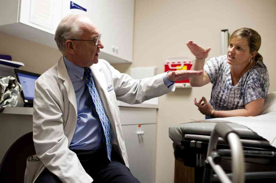 LaDonna speaks with AnnaBelle's longtime physician, Walter Watkin.