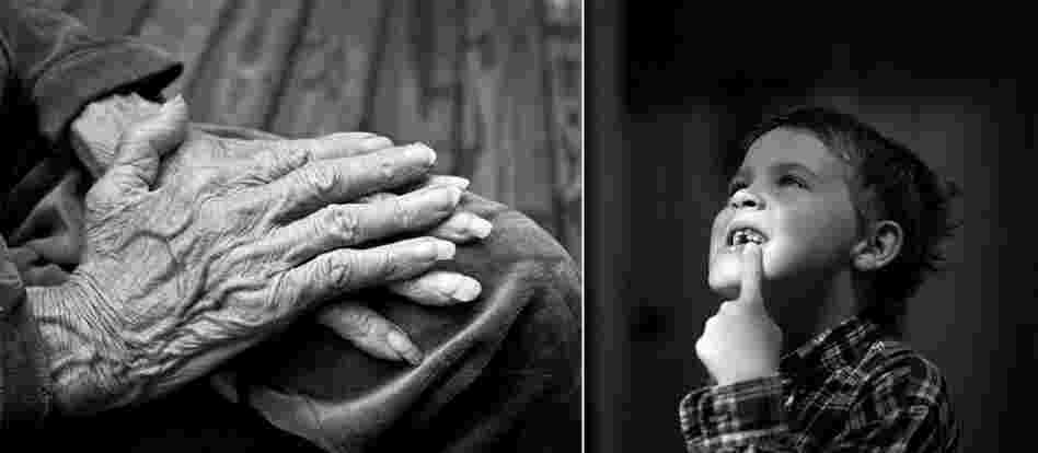 Mawmaw's Hands (left) and Copeland's Loose Tooth from the series "Hideaway."