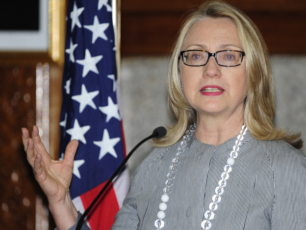 Secretary of State Hillary Rodham Clinton during a news conference in Dhaka, Bangladesh, on Saturday (March 5, 2012).