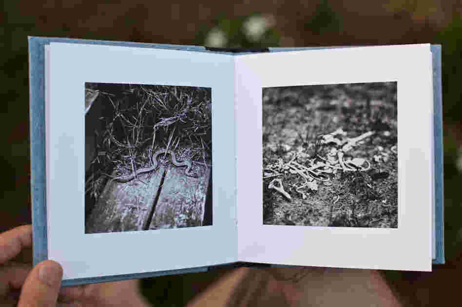 "Letter Never Sent" is Hamrick's most recent hand-bound series. "The viewer has an intimate relationship with the book by holding it, feeling its textures and turning its pages, instead of just standing across the room staring at it," he says.