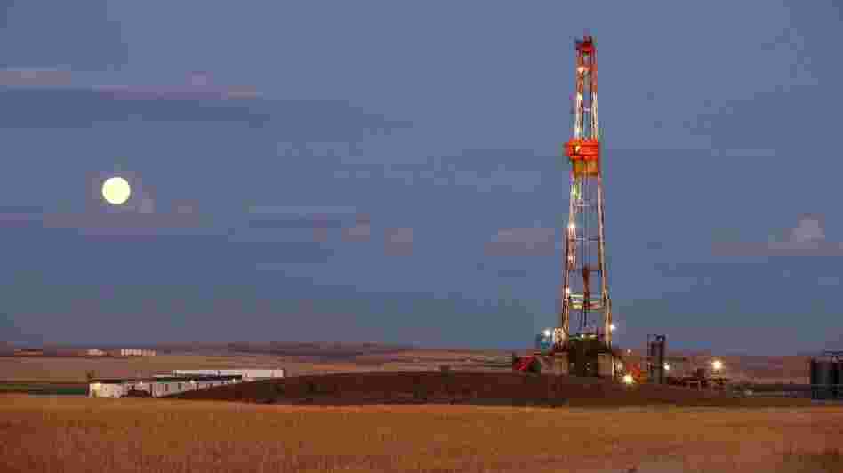 Oil and gas production in the U.S. is rising, and the U.S. is expected to be less dependent on foreign energy in the coming years. This oil drilling rig, shown in October 2011, is outside Watford City, N.D., a state that has seen a boom in energy production.