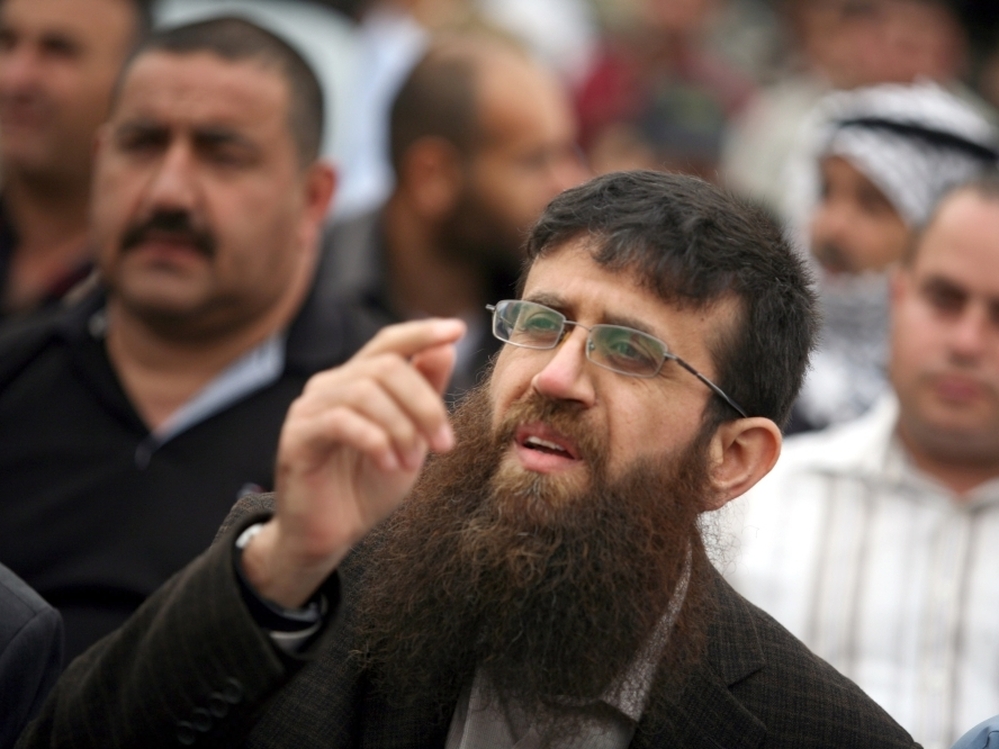 Israel released Khader Adnan, a senior member of Islamic Jihad, in February after a 66-day hunger strike. Now, he is helping rally support for Palestinian prisoners currently on hunger strike. He's shown here in the West Bank on April 18.
