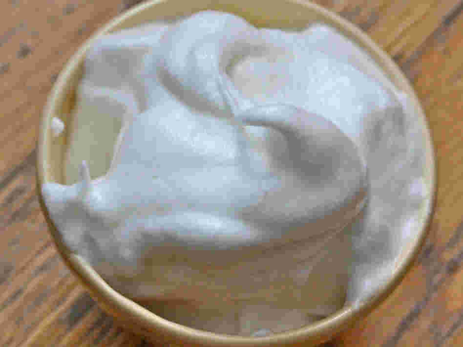 Egg whites whip up best at room temperature. Whipped into peaks, they'll be folded gently into the souffle base.