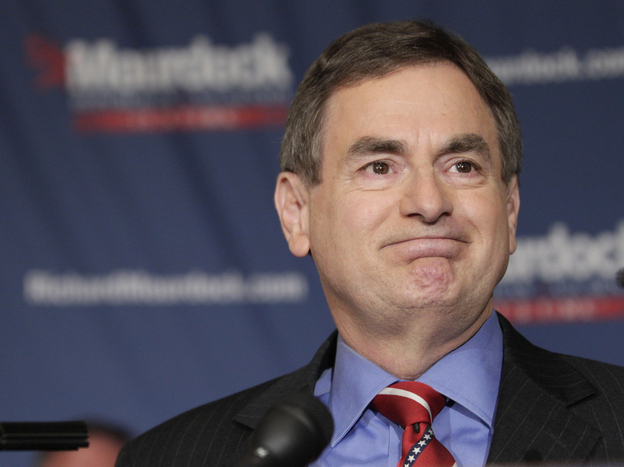 Indiana Treasurer Richard Mourdock makes a victory speech Tuesday in Indianapolis, after defeating Sen. Richard Lugar in the Republican primary.