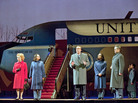 John Adams' Nixon in China, produced at the Metropolitan Opera in January 2011. Left to right: Janis Kelly as Pat Nixon, Teresa S. Herold as the Second Secretary to Mao, James Maddalena as Richard Nixon, Ginger Costa Jackson as the First Secretary to Mao, Russell Braun as Chou En-lai. John Adams' Nixon in China, produced at the Metropolitan Opera in January 2011. Left to right: Janis Kelly as Pat Nixon, Teresa S. Herold as the Second Secretary to Mao, James Maddalena as Richard Nixon, Ginger Costa Jackson as the First Secretary to Mao, Russell Braun as Chou En-lai.