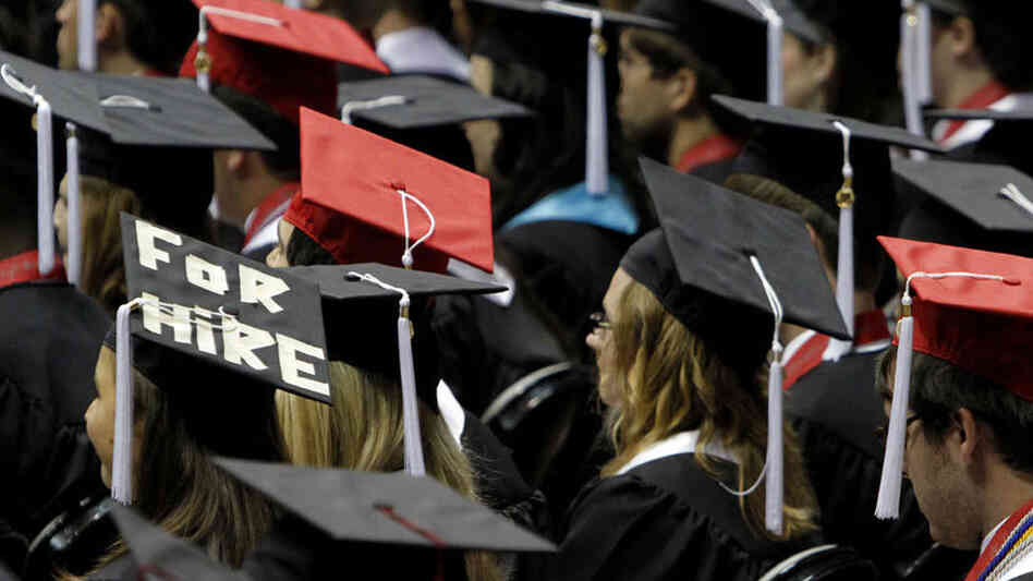 Graduates of the University of Alabama's class of 2011. The economic downturn has hit recent college grads hard. New data show only half of those who graduated from 2006 to 2011 are working full time. Graduates of the University of Alabama's class of 2011. The economic downturn has hit recent college grads hard. New data show only half of those who graduated from 2006 to 2011 are working full time.