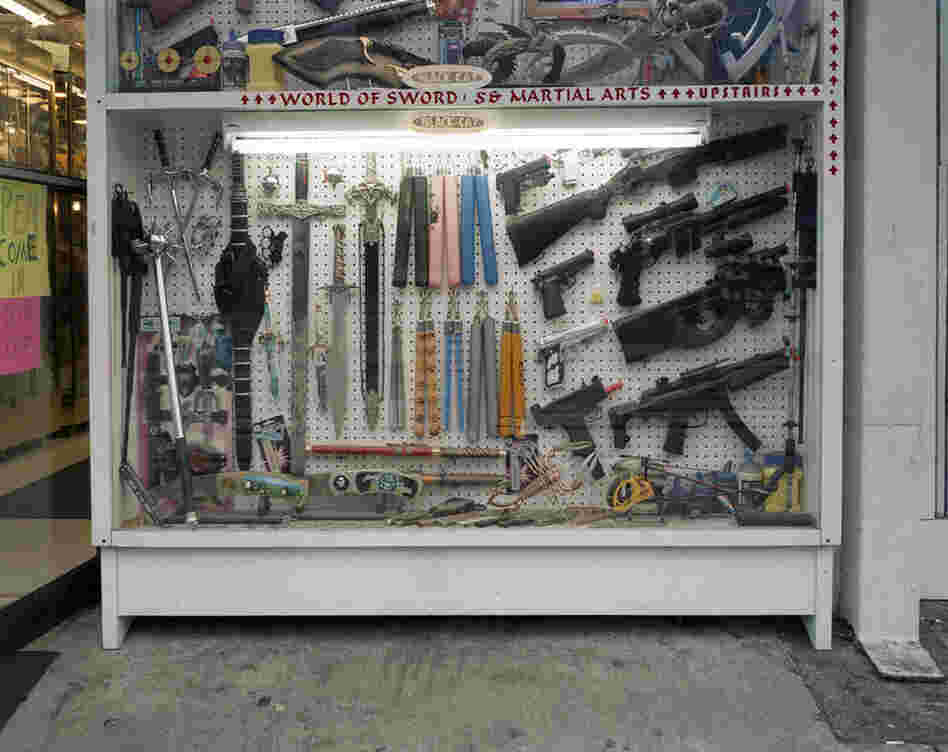 Pigeon Forge, Tenn., 2009. A popular souvenir shop theme is airsoft guns and weapons.