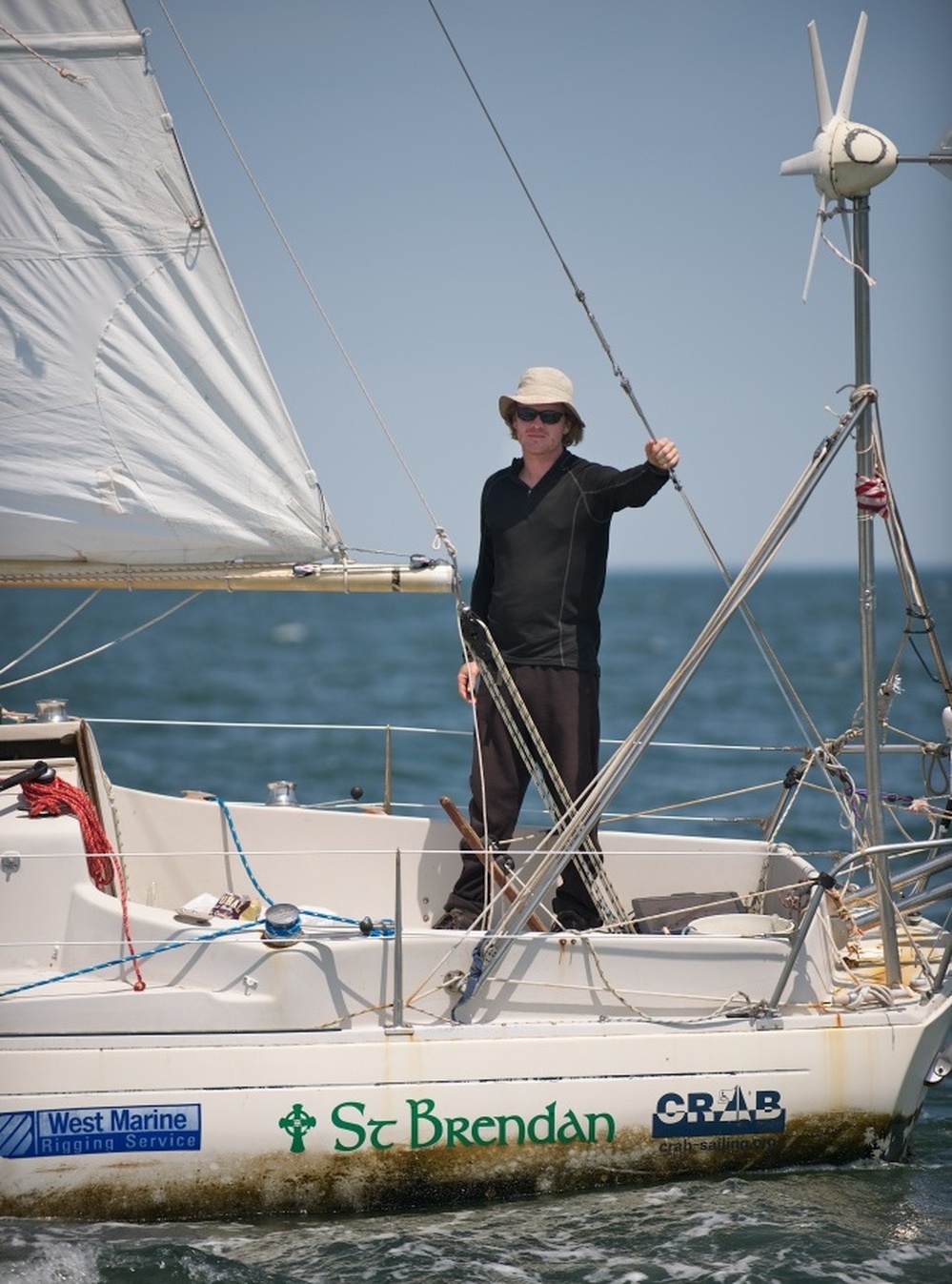 The wind begins to freshen as Matt Rutherford sails toward the mouth of the Chesapeake Bay, the finish line for his record-breaking solo, nonstop circumnavigation of the Western Hemisphere.