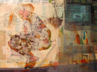 "I cared about what was happening around me, so I went to be with the people," says Syrian artist Hiba Akkad. "Whatever the people were doing, I wanted to be with them." Above, Akkad's 2012 mixed media on canvas work, Untitled. "I cared about what was happening around me, so I went to be with the people," says Syrian artist Hiba Akkad. "Whatever the people were doing, I wanted to be with them." Above, Akkad's 2012 mixed media on canvas work, Untitled.