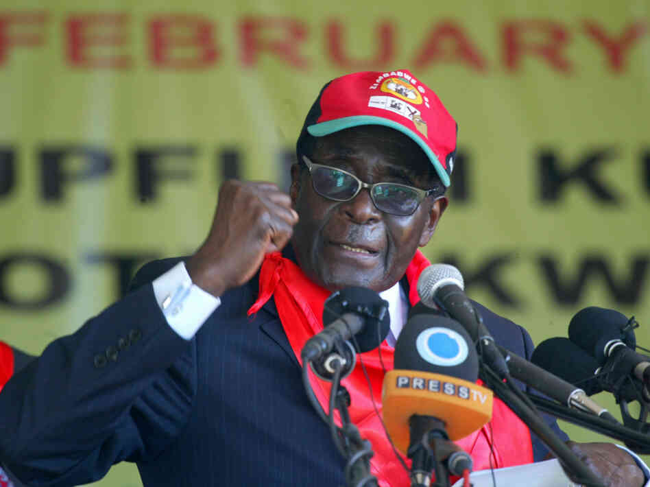 Zimbabwe's President Robert Mugabe is the focus of attention in the state-run media. He is shown here in February in Mutare, speaking at a rally marking his 88th birthday.