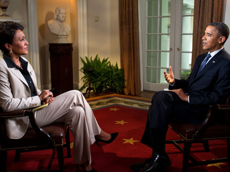 President Obama participates in an interview with Robin Roberts of ABC's Good Morning America in the White House on May 9. During the interview, Obama expressed his support for gay marriage, a first for a U.S. president. President Obama participates in an interview with Robin Roberts of ABC's Good Morning America in the White House on May 9. During the interview, Obama expressed his support for gay marriage, a first for a U.S. president.