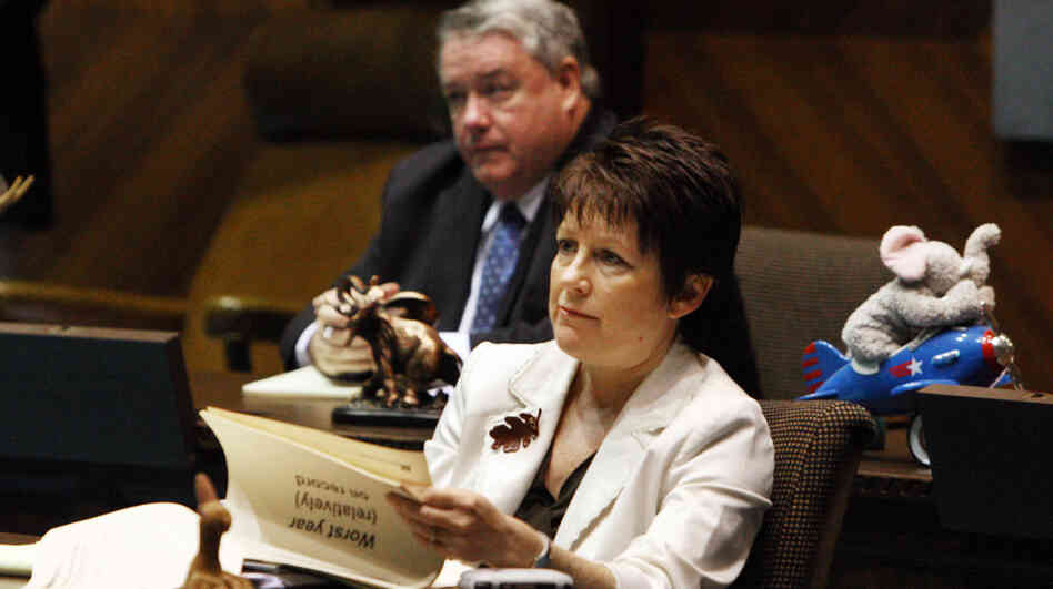 Arizona state Sen. Nancy Barto, R-Phoenix, listens during a special budget briefing at the state Capitol in October 2008. Barto sponsored a new law that prohibits wrongful birth lawsuits. She says the bill "sends the message that all life is worth protecting."