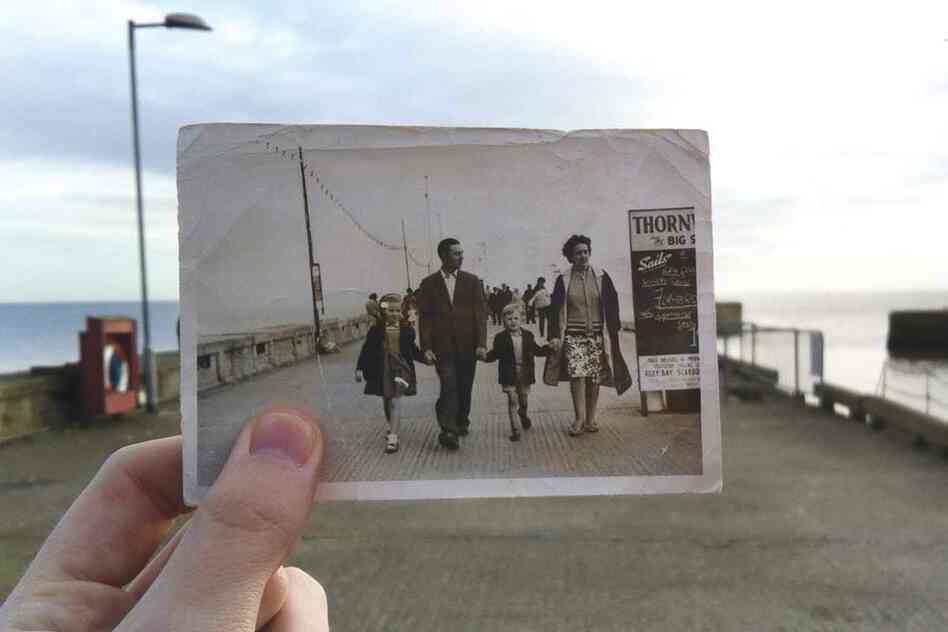 Dear Photograph,Grandad Harry ... worked in the docks until he was drafted by the navy in World War II. We celebated his great love for the sea by scattering his ashes in Bridlington Harbour, right where he strolled long ago, hand in hand with his family. The beginning of his legacy. Miss you dearly,Daniel