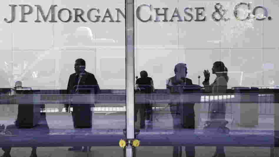 The lobby of JPMorgan Chase headquarters in New York.