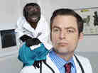 Crystal as Dr. Zaius and Justin Kirk as Dr. George Coleman on NBC's new fall comedy, Animal Practice.