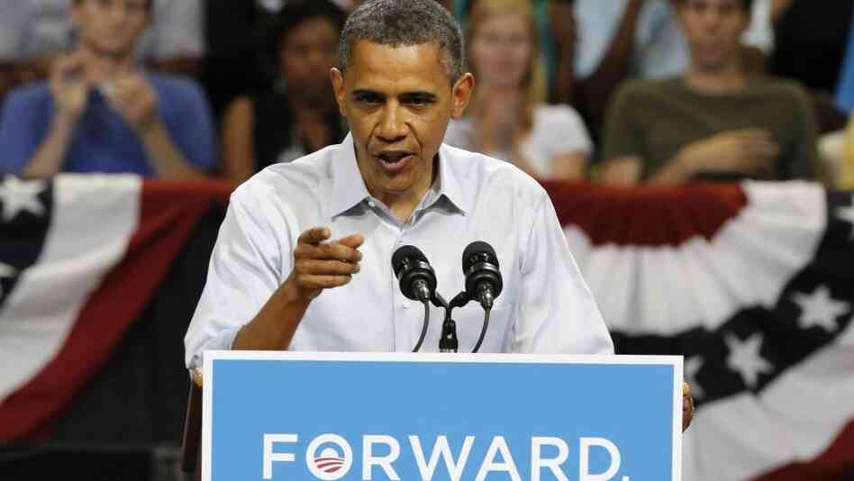 President Obama, seen earlier this month at a Virginia rally, launched a TV and Web campaign Monday criticizing Romney's record on job creation. President Obama, seen earlier this month at a Virginia rally, launched a TV and Web campaign Monday criticizing Romney's record on job creation.