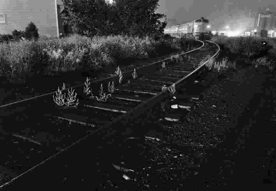 July 29, 1971: A Penn Central train on weed-choked tracks along the little-used Upper Harlem Valley line. The railroad's plans to eliminate service north of Dover Plains in Dutchess County, New York, were met with opposition. But the end of the line came anyway, in March 1972.