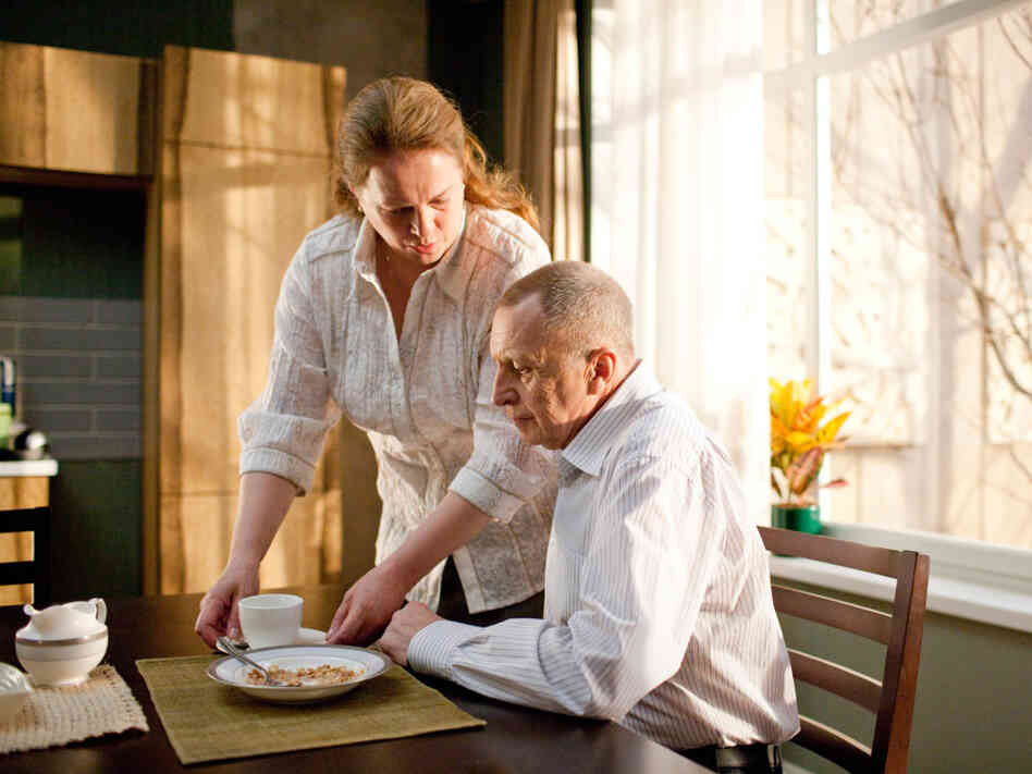 Elena cares for her husband Vladimir's (Andrey Smirnov) needs in a relationship whose true nature is not entirely clear.